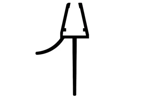 Gerade Dichtung für eine Duschtür, möglicherweise von Roth, mit einem ausgeschnittenen Profil für den einfachen Einbau. Sie dient zur Abdichtung zwischen Glas und Rahmen.